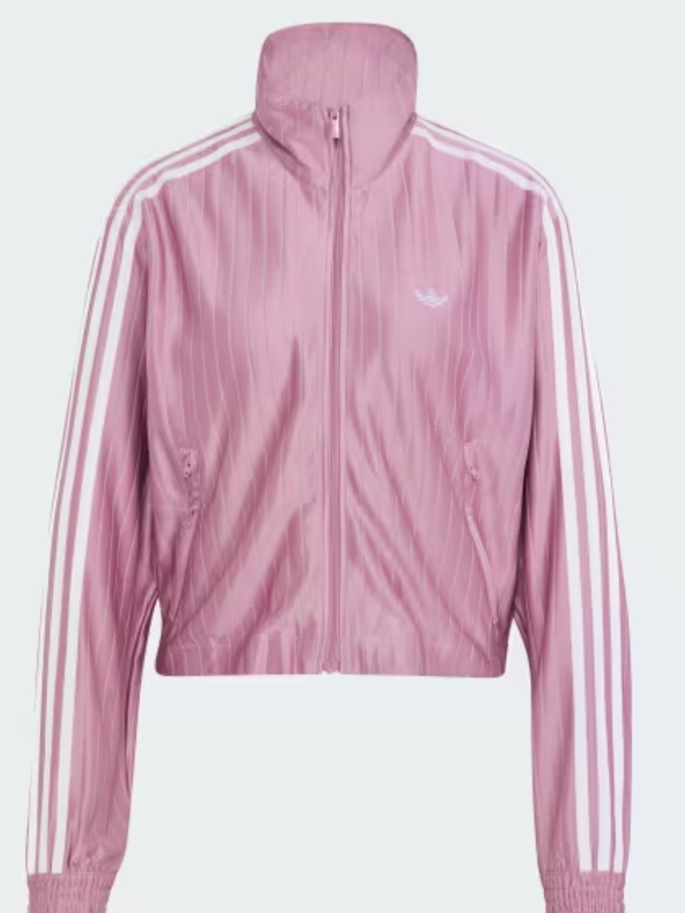 adidas Pink Women's Bomber Track Jacket with White Stripes
